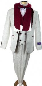 BOYS 5PC. SUIT (IVORY BURGANDY) 2121233